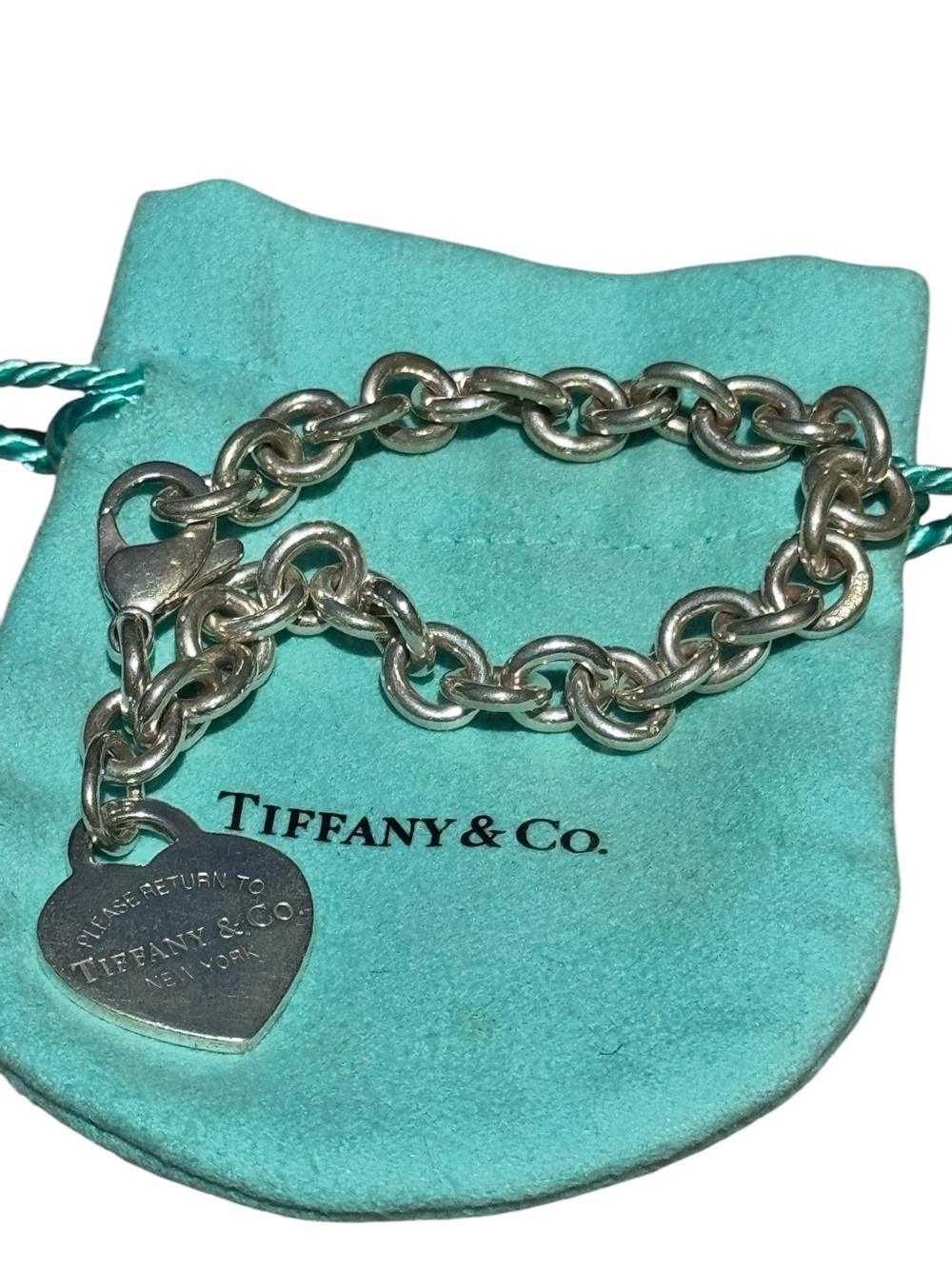 Tiffany & Co. iconic Return to Tiffany® Heart Tag Bracelet 925 Sterling, 8" - Picture 6 of 12